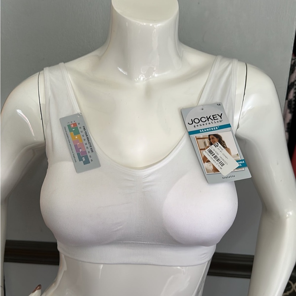NWT JOCKEY WHITE BRALETTE SIZE LARGE